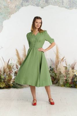 Diane Dress, Puffed Sleeve