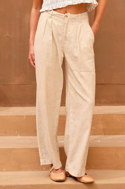 Rustic Linen Marina Pant | Sand