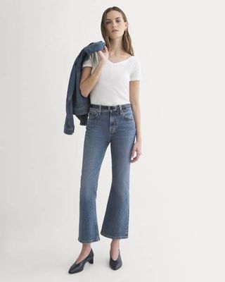 High-Rise Kick Flare Jean | Washed Indigo