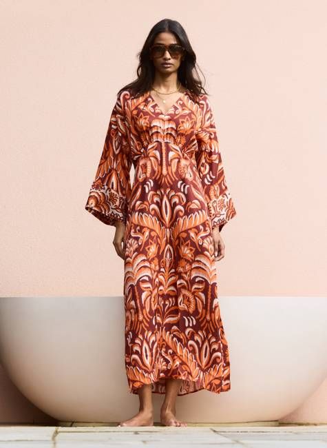 Ariadne Printed Kaftan Dress