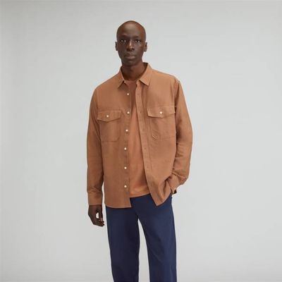 The Organic Oxford Relaxed Utility Shirt | Carob Brown