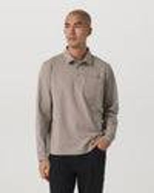 Men's Long Sleeve Coronado Rugby | Walnut Heather | Vuori