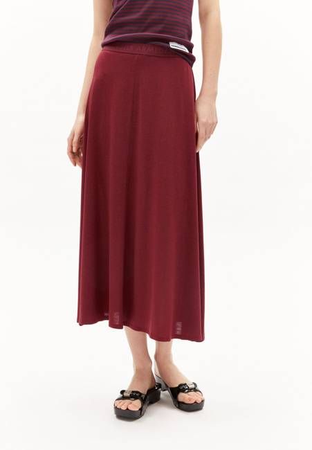 ILENIAA LARAA MIDI SKIRT | dark crimson
