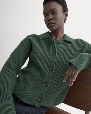 Shrunken Cardigan in Everyday Cotton | Hunter Green