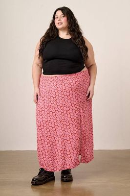 Poppy - Elasticised Waist Skirt in Coastal Flower