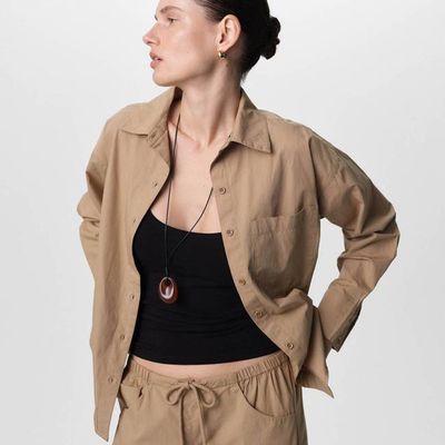 Organic Poplin Long Sleeve Button Down