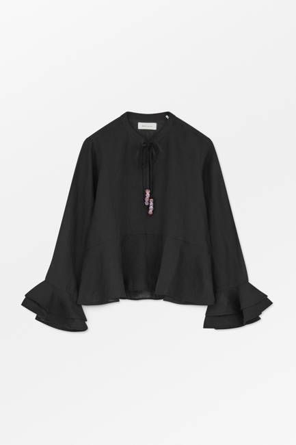Frigga flounce shirt - Black