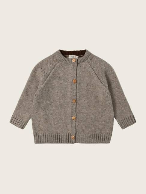 Oatmeal Boxy Wool Cardigan