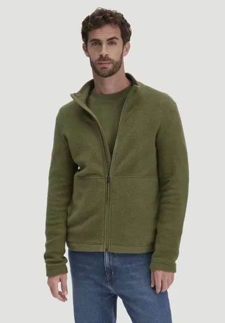 Slim fleece jacket made from pure organic cotton