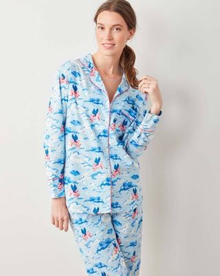 When Pigs Fly - Long PJ Set - Pale Blue