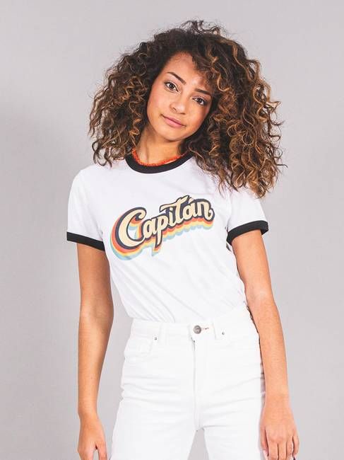 BLACK AND WHITE CAPTAIN T-SHIRT