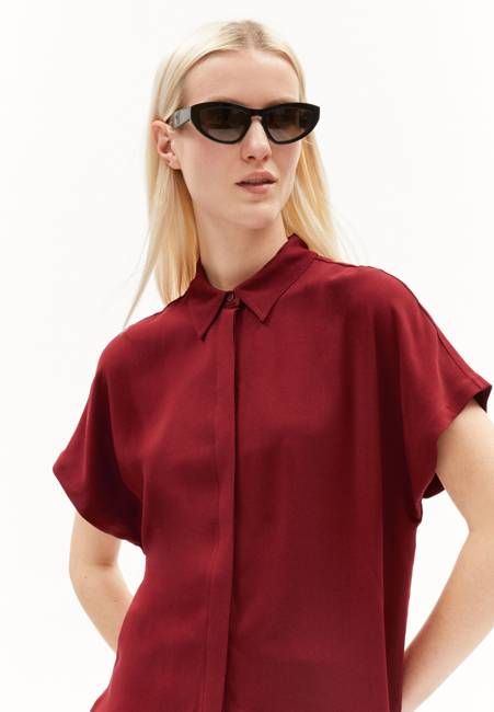 LARISAANA LS BLOUSE| dark crimson