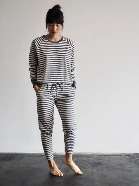 aku harem pants / thunder grey stripe — Noctu