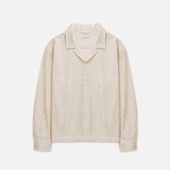 Duke Plus Antique White Crochet Shirt