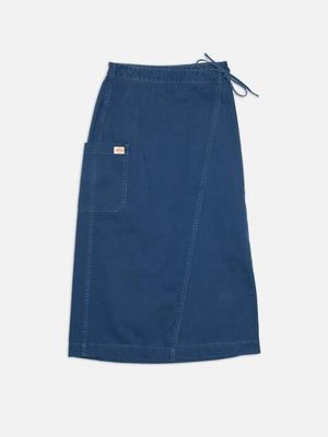 Irma Skirt Herringbone Blue high waist skirt | Nudie Jeans