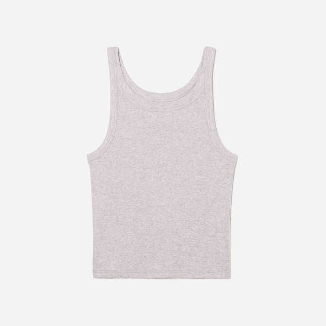 The Pima Micro-Rib Short Tank | Wisteria Grey