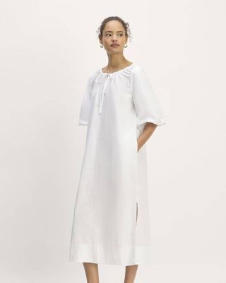 The Supima® Puff-Sleeve Dress | White