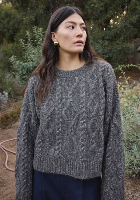 Cropped Cable Charcoal