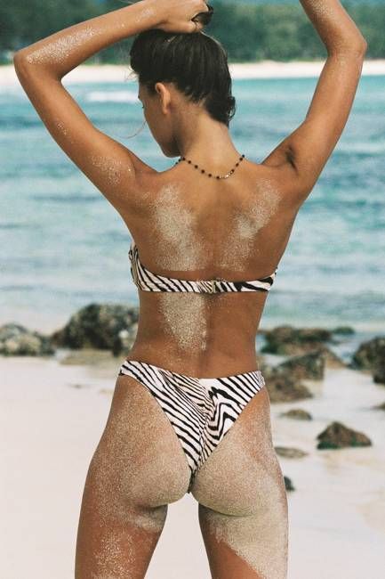 California High Leg Bottom  - Shell Stripe EcoShimmer