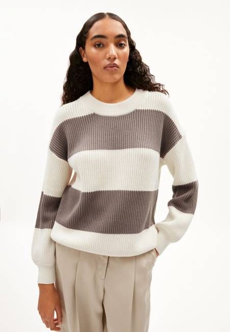 HAAYLE BLOCKSTRIPES| oatmilk-muddy water