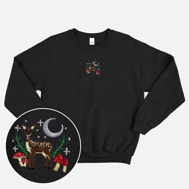Woodland Scene Embroidered Sweatshirt (Unisex)