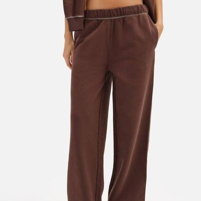 Organic Fleece Contrast Straight Leg Sweatpant