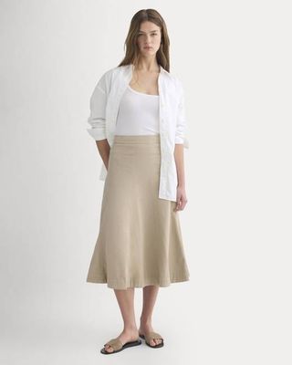 Seamed Midi Skirt | Trench Coat Khaki