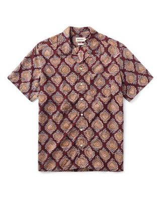 The Hawthorne Shirt in Sangria Block Print