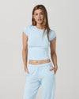 Halo Baby Tee | Women's Soft Sky Heather Fitted Tee Shirt | Vuori