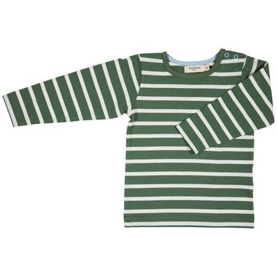 Long Sleeve T-Shirt (Breton Stripe) - Green