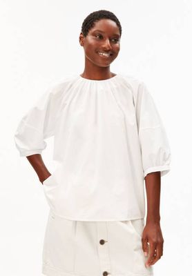 POPLIN BALLON ÄRMELBLUSE
