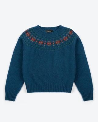 Lowie Blue Fair Isle Yoke Jumper