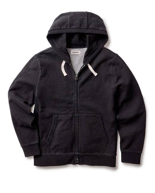 The Apres Zip Hoodie in Black Indigo Terry
