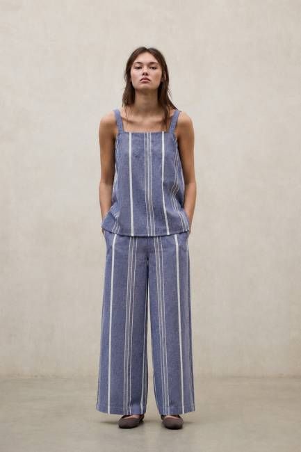 MOSSI STRIPED TROUSERS BLUE