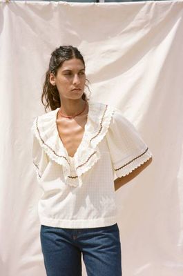 Ruffle Blouse - Butter Gingham