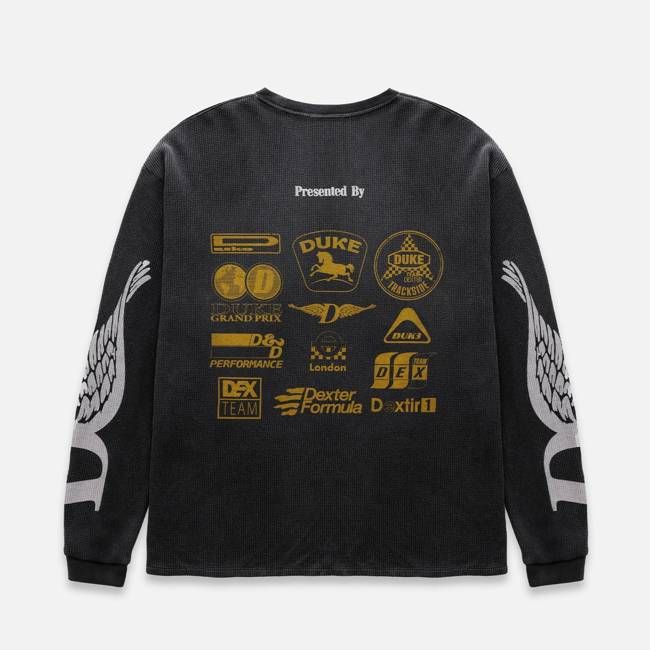 DR3 Sponsors Washed Black Waffle Top