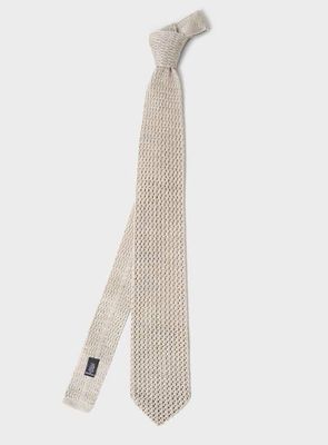 Wool Knit Anthracite Silver Tie
