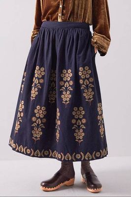 Sophia Embroidered Floral Midi Skirt
