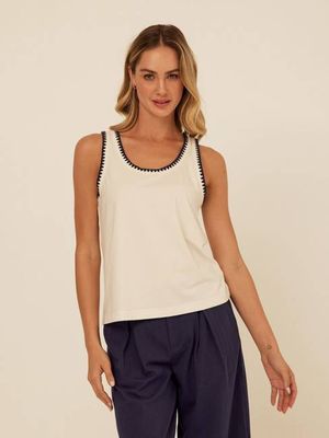 Genevieve Novelty Stitch Eco Jersey Tank