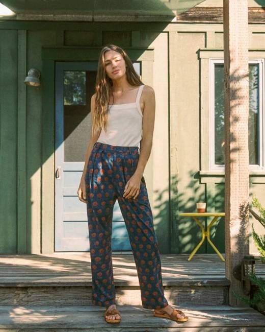 The Ava Pant | Indigo Sunflower