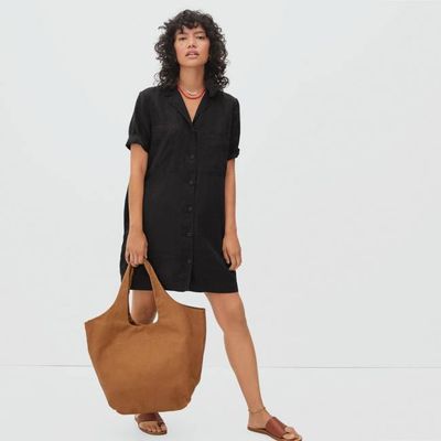 The Linen Workwear Dress | Black