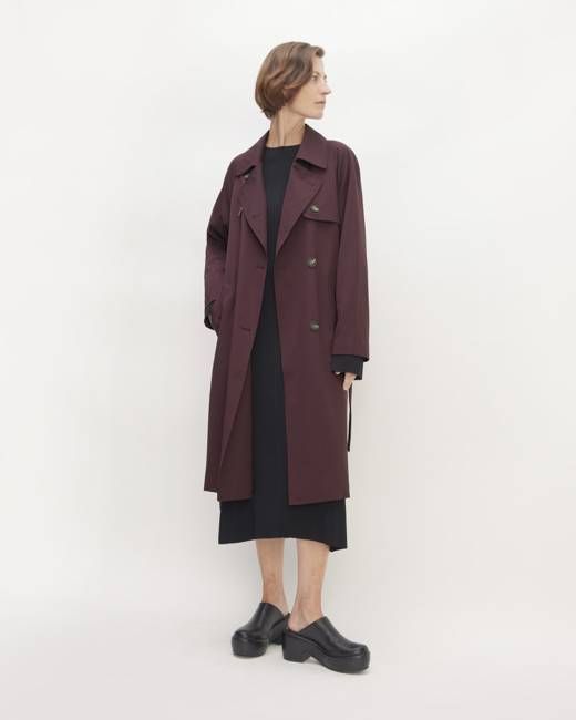 The Italian Wool Modern Trench | Burgundy