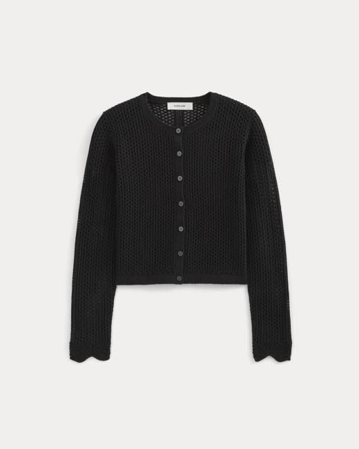 Lace-Knit Cardigan | Black