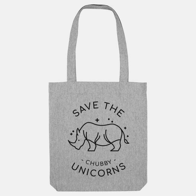 Save The Chubby Unicorns Woven Tote Bag, Vegan Gift