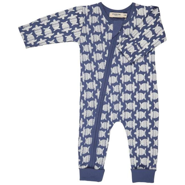 Zip Romper - Turtles, Indigo