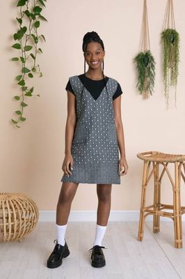 Mercy A Line Dress in Black Diamonds