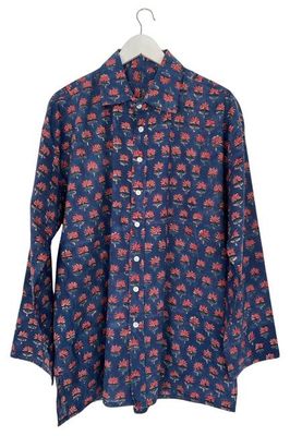 Cotton Blockprint Shirt Indigo Jodhpur Edit