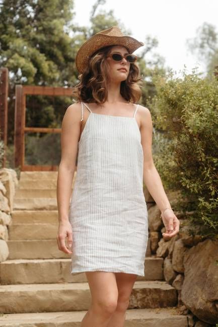 Lainey Dress in Stripe Linen