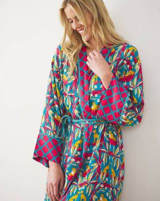 Royal Cheetah - Eco Satin Robe - Ruby & Jade