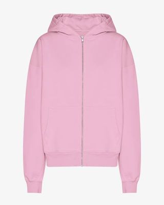 Organic Oversized Zip Hood - Cherry Blossom